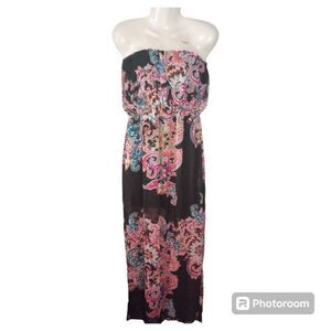 Express sleeveless floral print maxi dress with split in front and she…